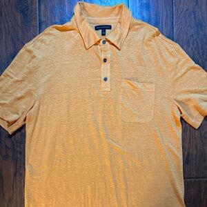 Banana Republic Men's Tangerine Polo Shirt - Linen . Size L - Tall. NWT